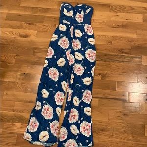 Floral Strapless Jumpsuit Sz XS